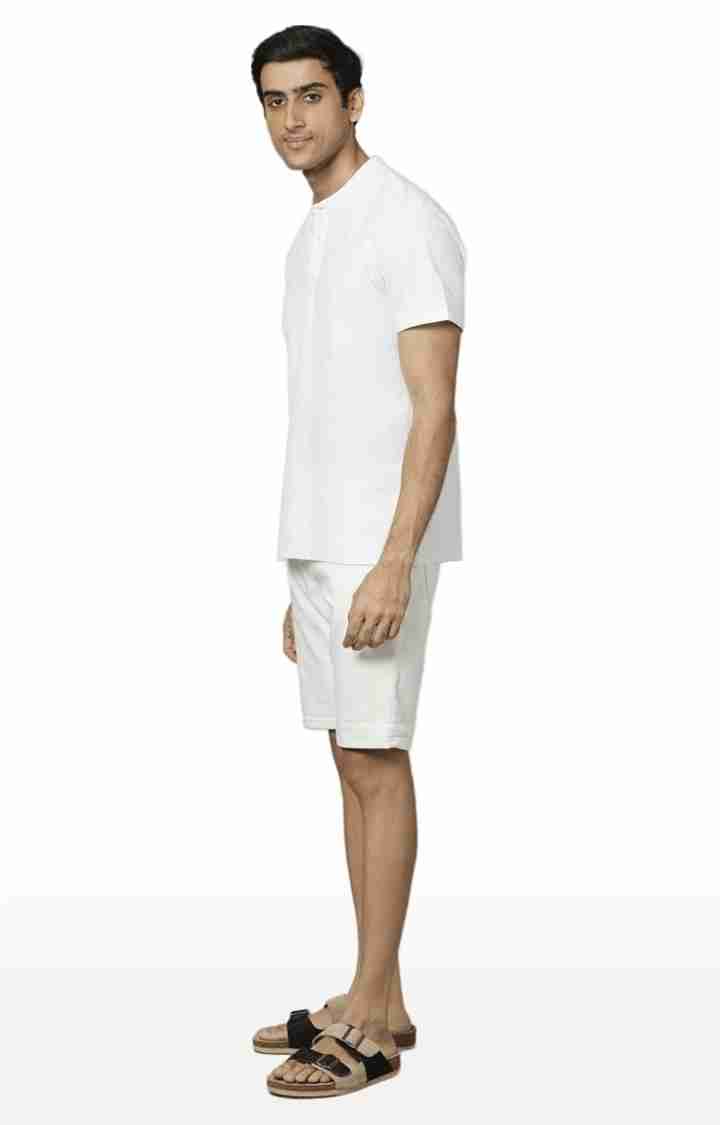 White Regular Fit Shorts