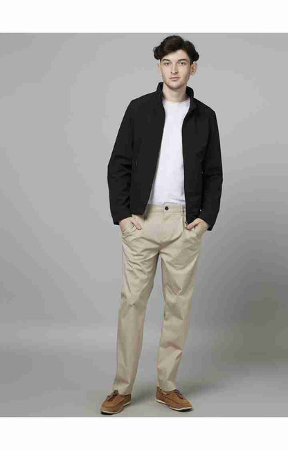 Beige Relaxed Fit Trousers