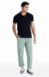 Celio* Cotton-Blend Relaxed Fit Green Trouser