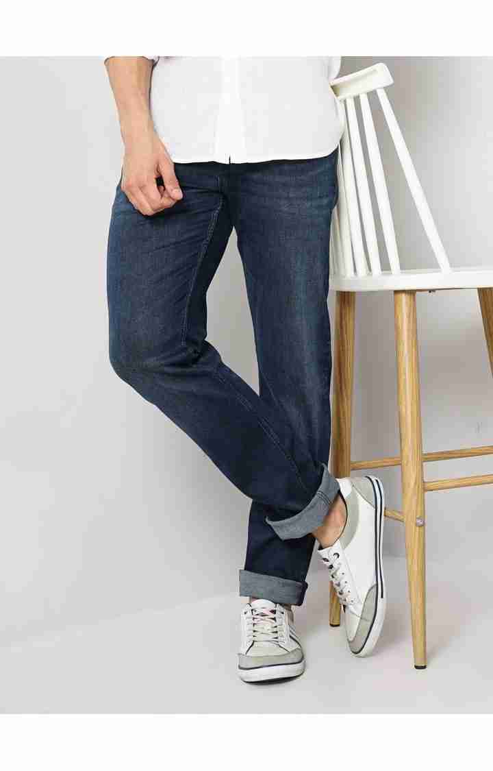 Navy Blue Straight Slim Fit Premium Jeans