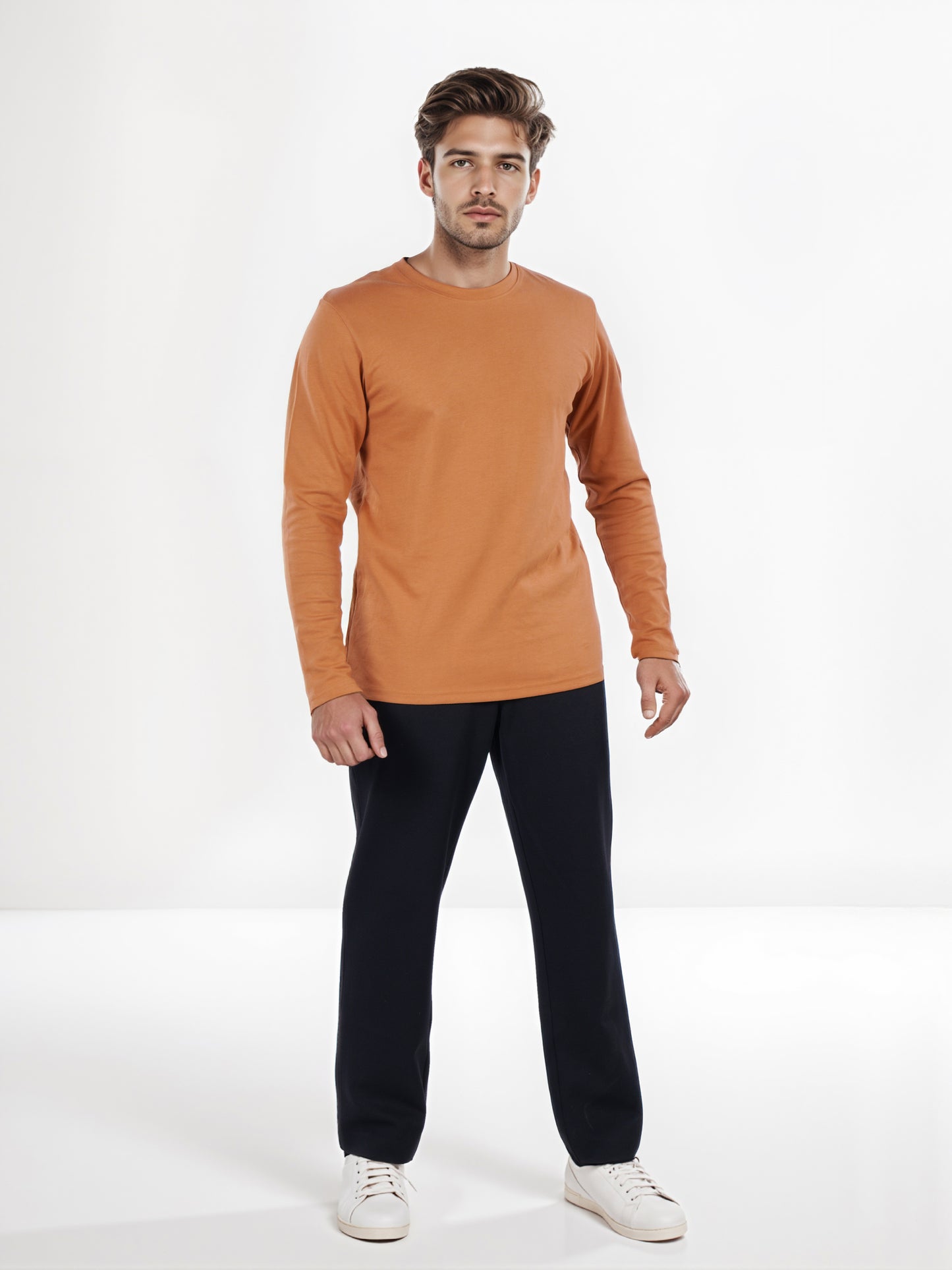 Celio* Men Brown Solid Regular Fit Cotton T-Shirt