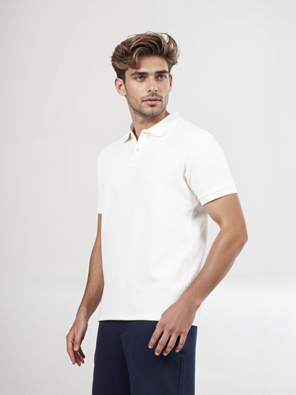 Celio* Men White Solid Regular Fit Cotton T-shirt
