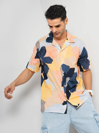 Celio* Printed Regular Fit Cotton Multi Shirt