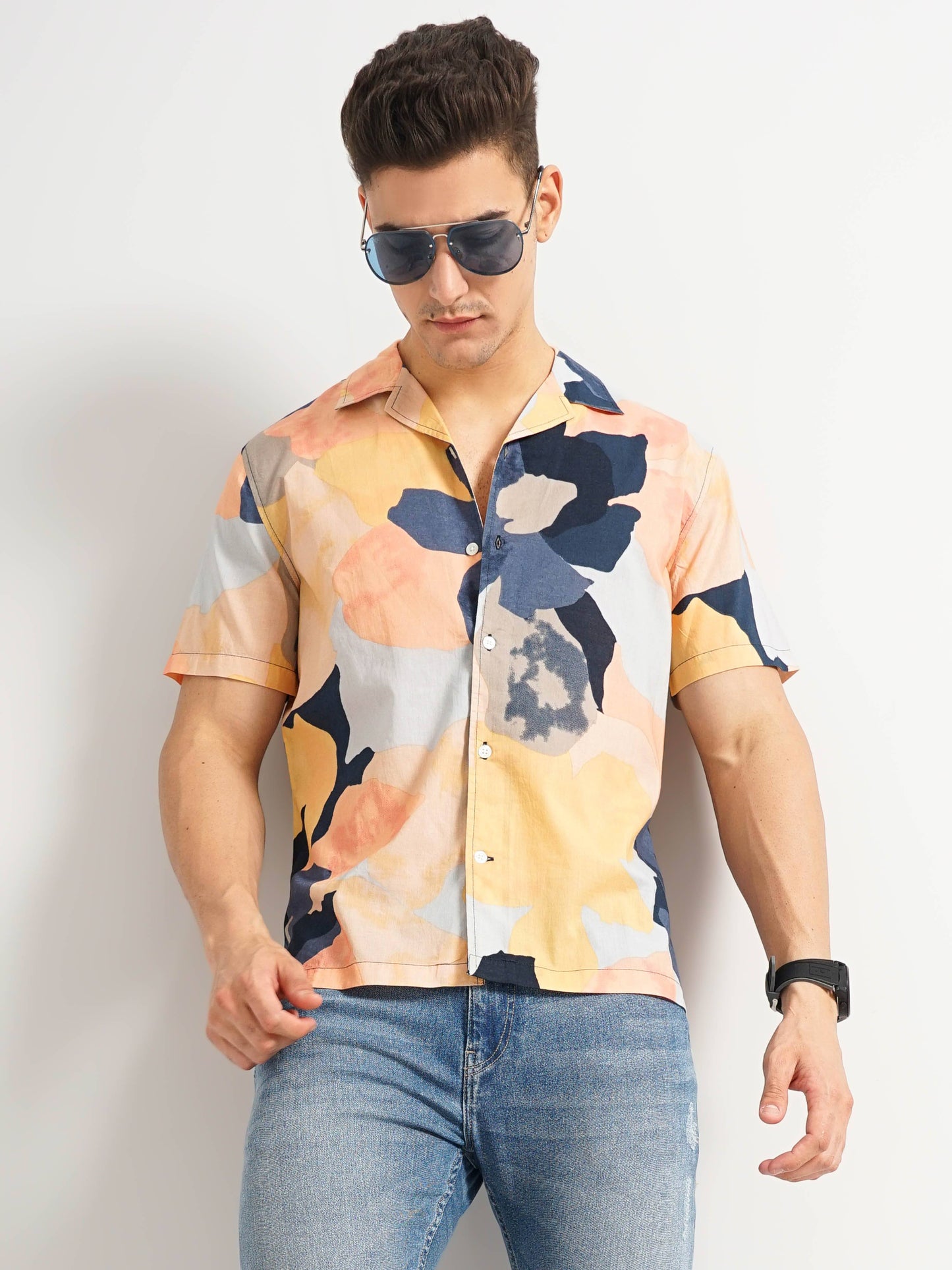 Celio Men Multi Printed Regular Fit Cotton Shirts