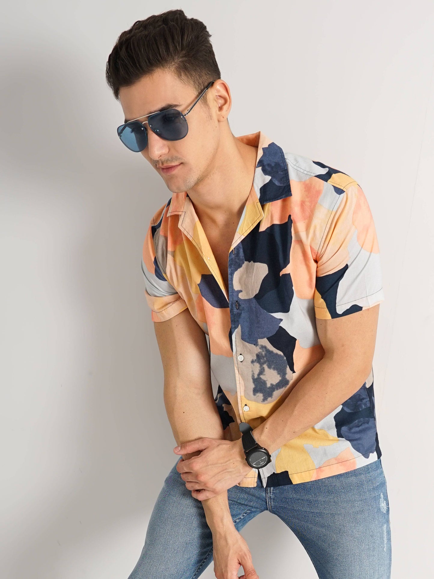 Celio Men Multi Printed Regular Fit Cotton Shirts