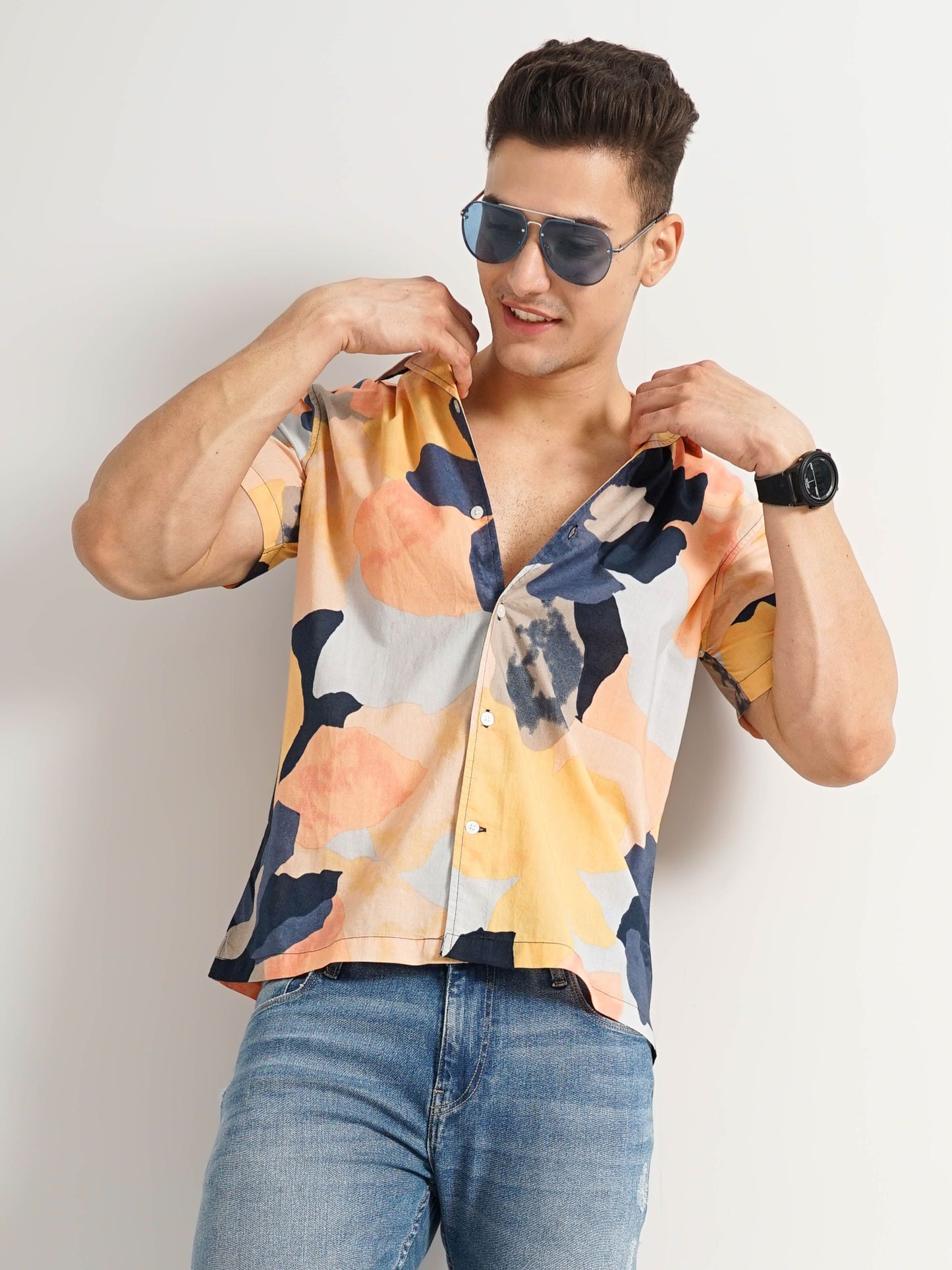 Celio Men Multi Printed Regular Fit Cotton Shirts