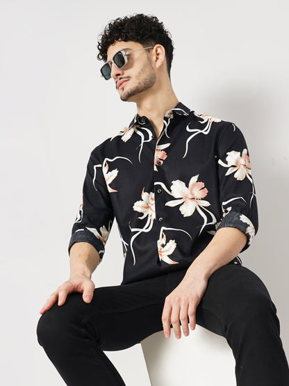 Celio* Men Maroon Solid Slim Fit Cotton-Blend Shirts