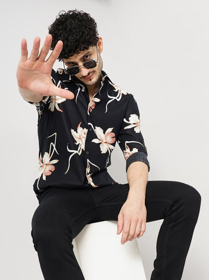 Celio* Men Maroon Solid Slim Fit Cotton-Blend Shirts