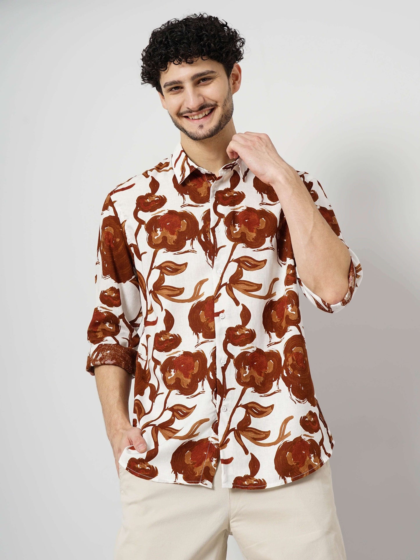 Celio Men Multi Printed Regular Fit Linen Shirts