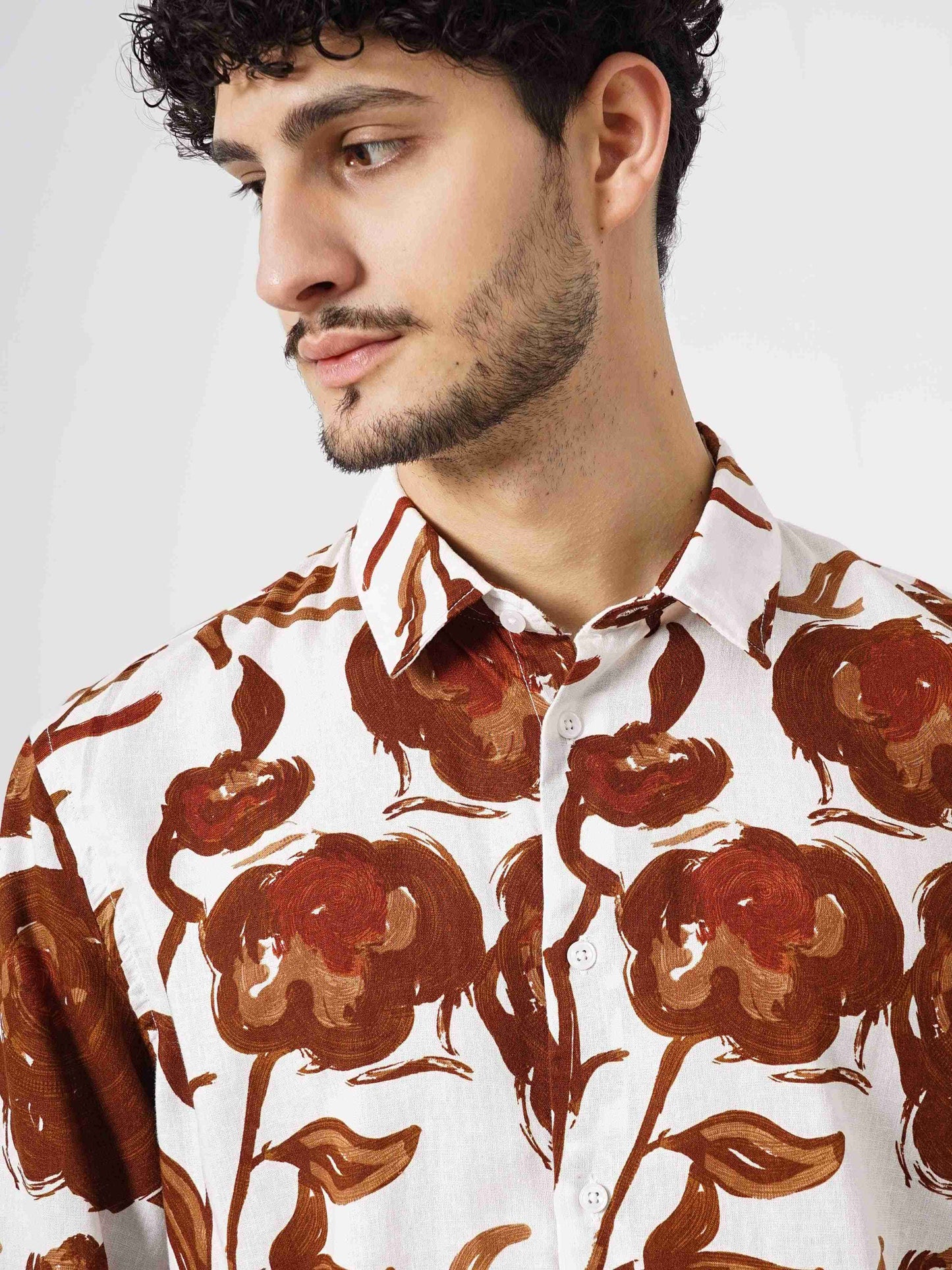 Celio Men Multi Printed Regular Fit Linen Shirts