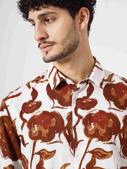 Celio Men Multi Printed Regular Fit Linen Shirts