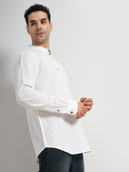 White Solid Cotton Shirt