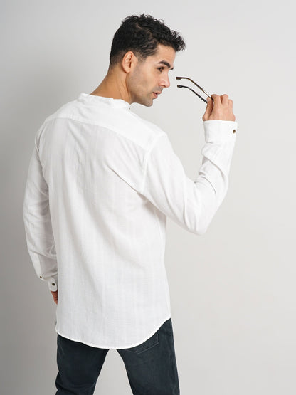 White Solid Cotton Shirt