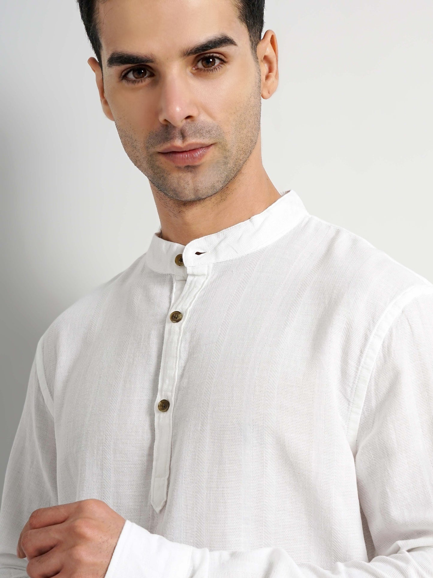 White Solid Cotton Shirt