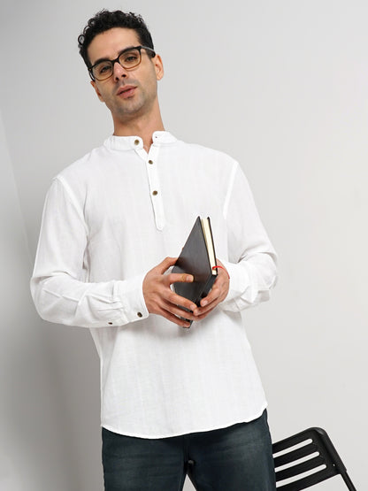 White Solid Cotton Shirt