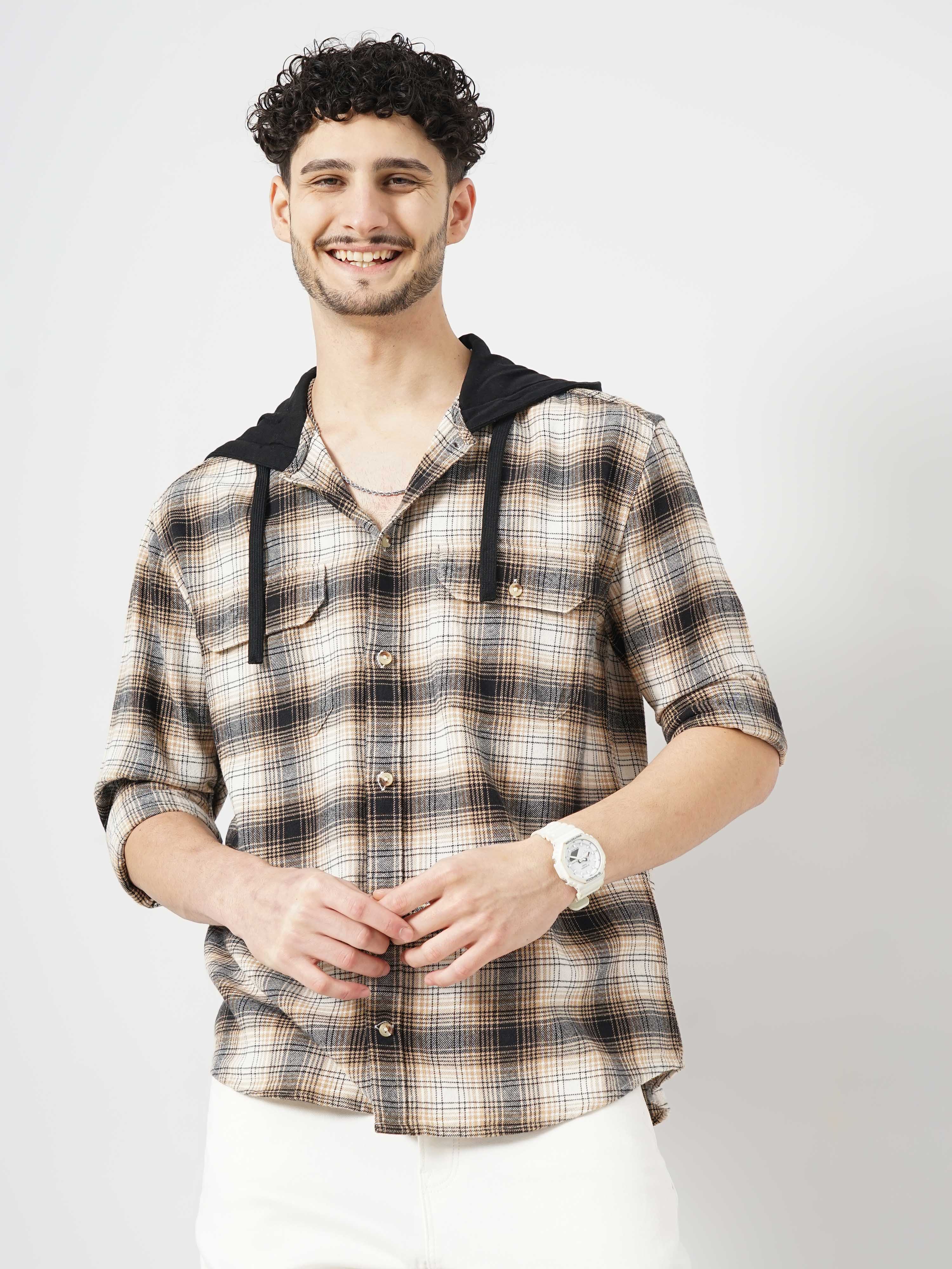 Black Checks Cotton Shirt