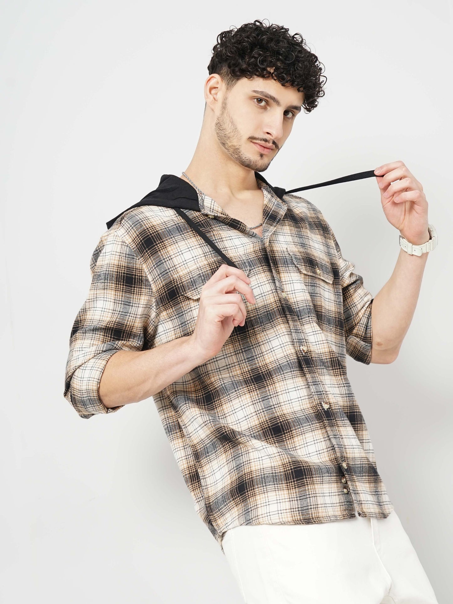 Black Checks Cotton Shirt