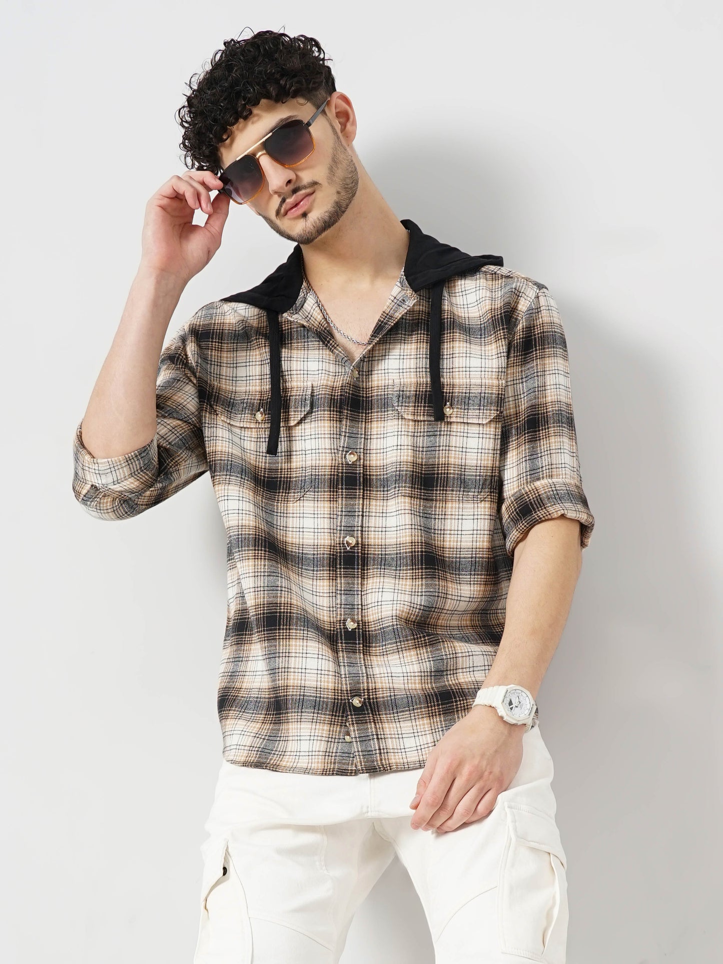 Black Checks Cotton Shirt