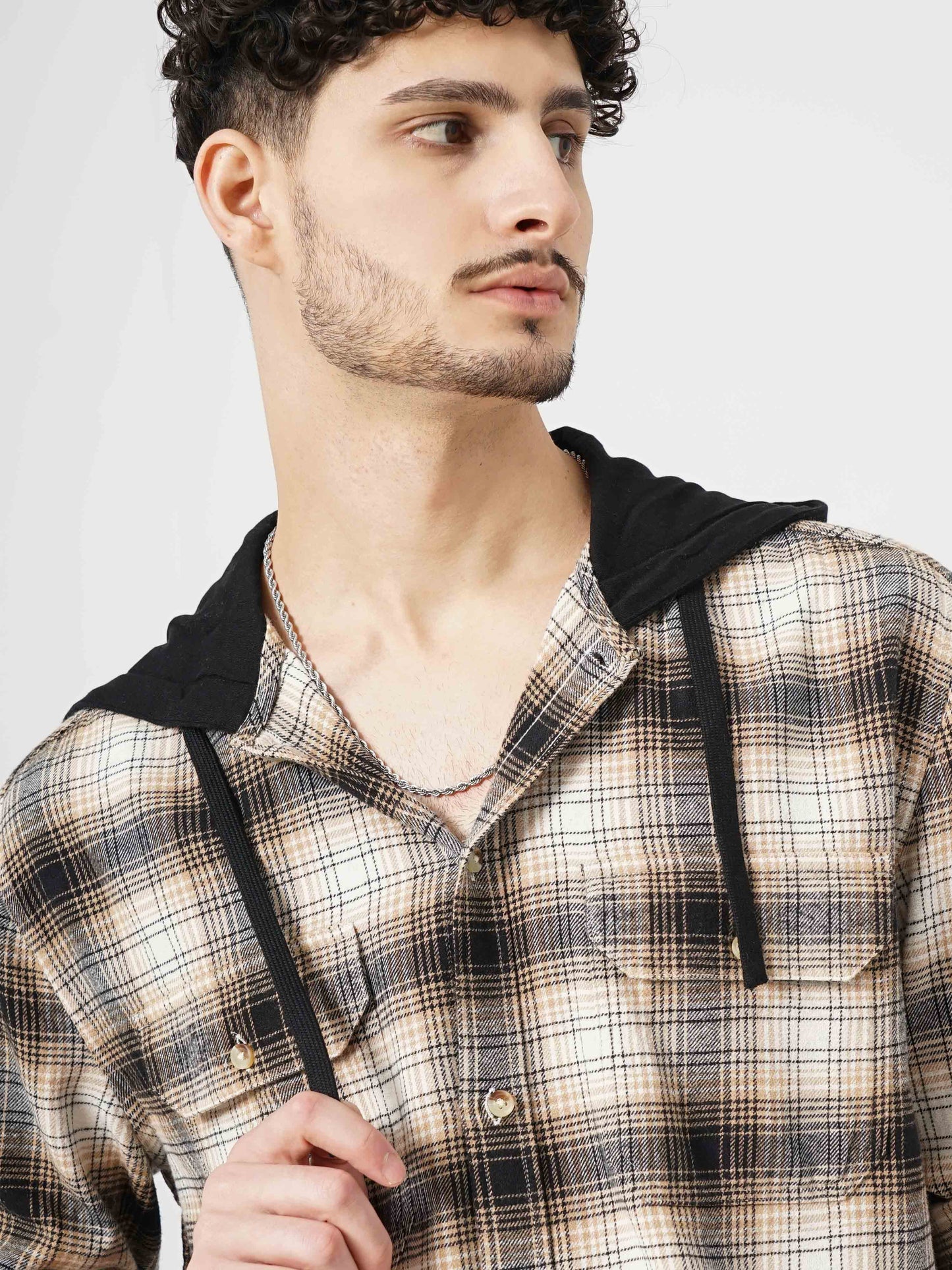 Black Checks Cotton Shirt