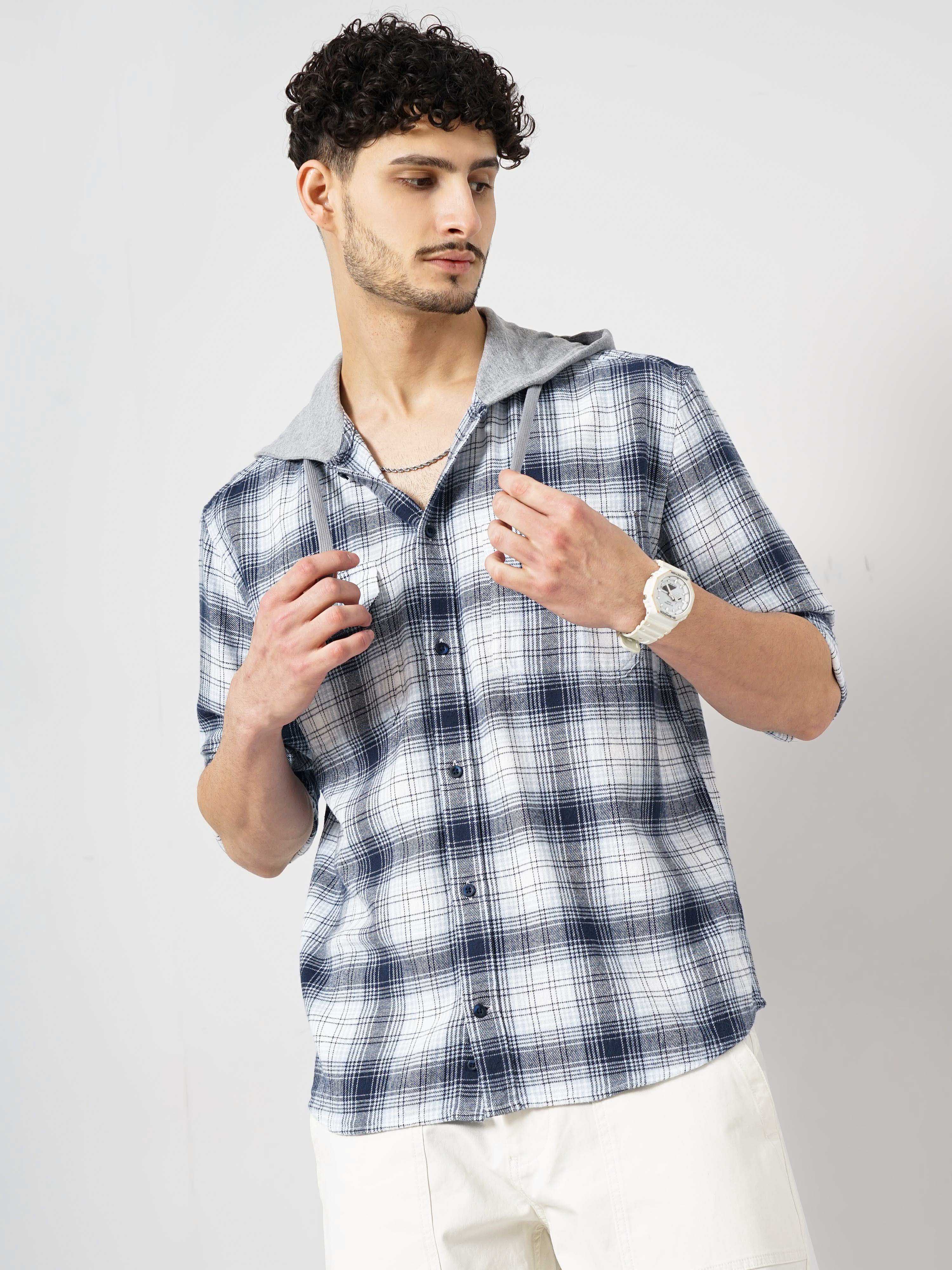 Blue Checks Cotton Shirt