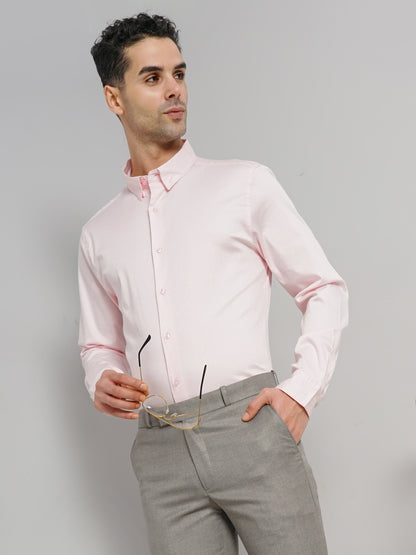 Pink Solid Cotton Shirt