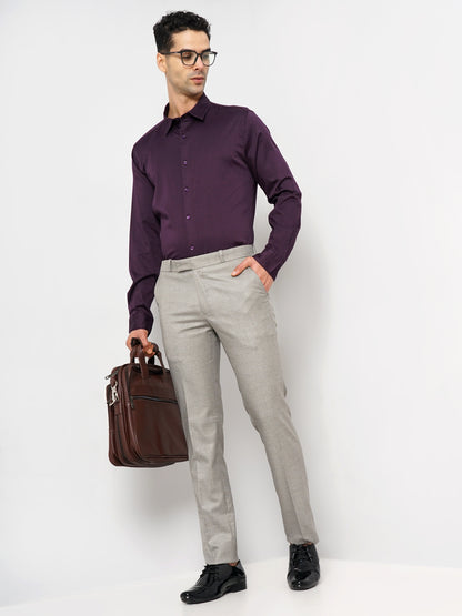 Purple Solid Cotton Shirt