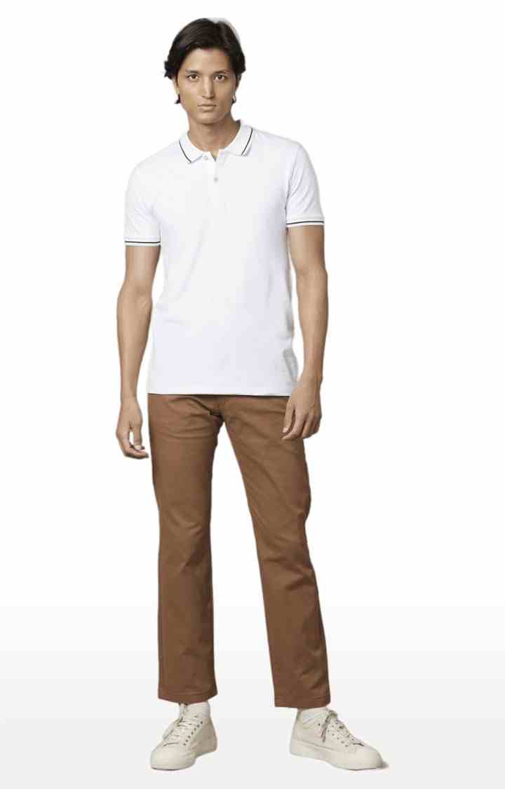 Brown Straight Fit Trousers