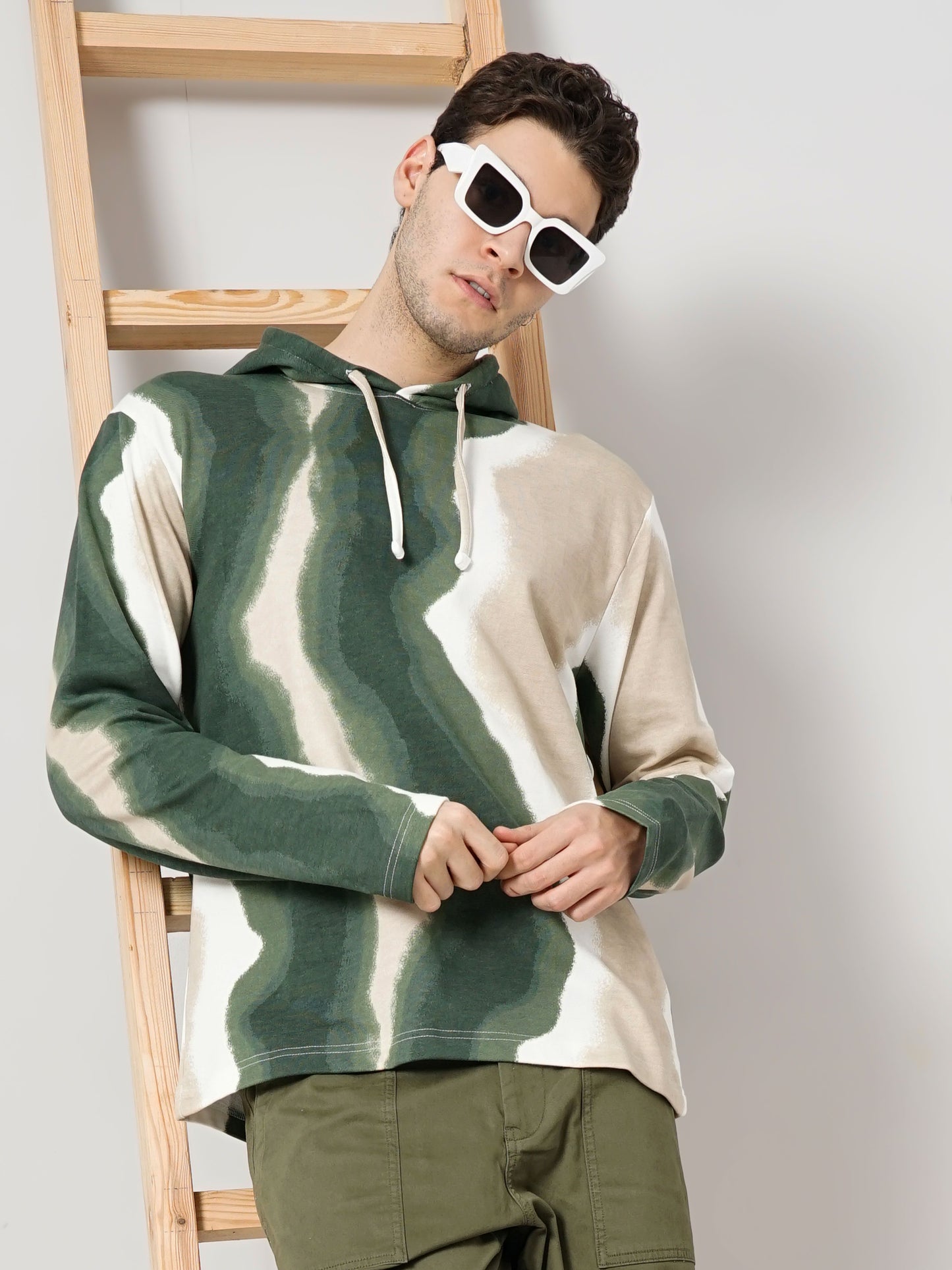 Olive Dyed Cotton Sweatshirt