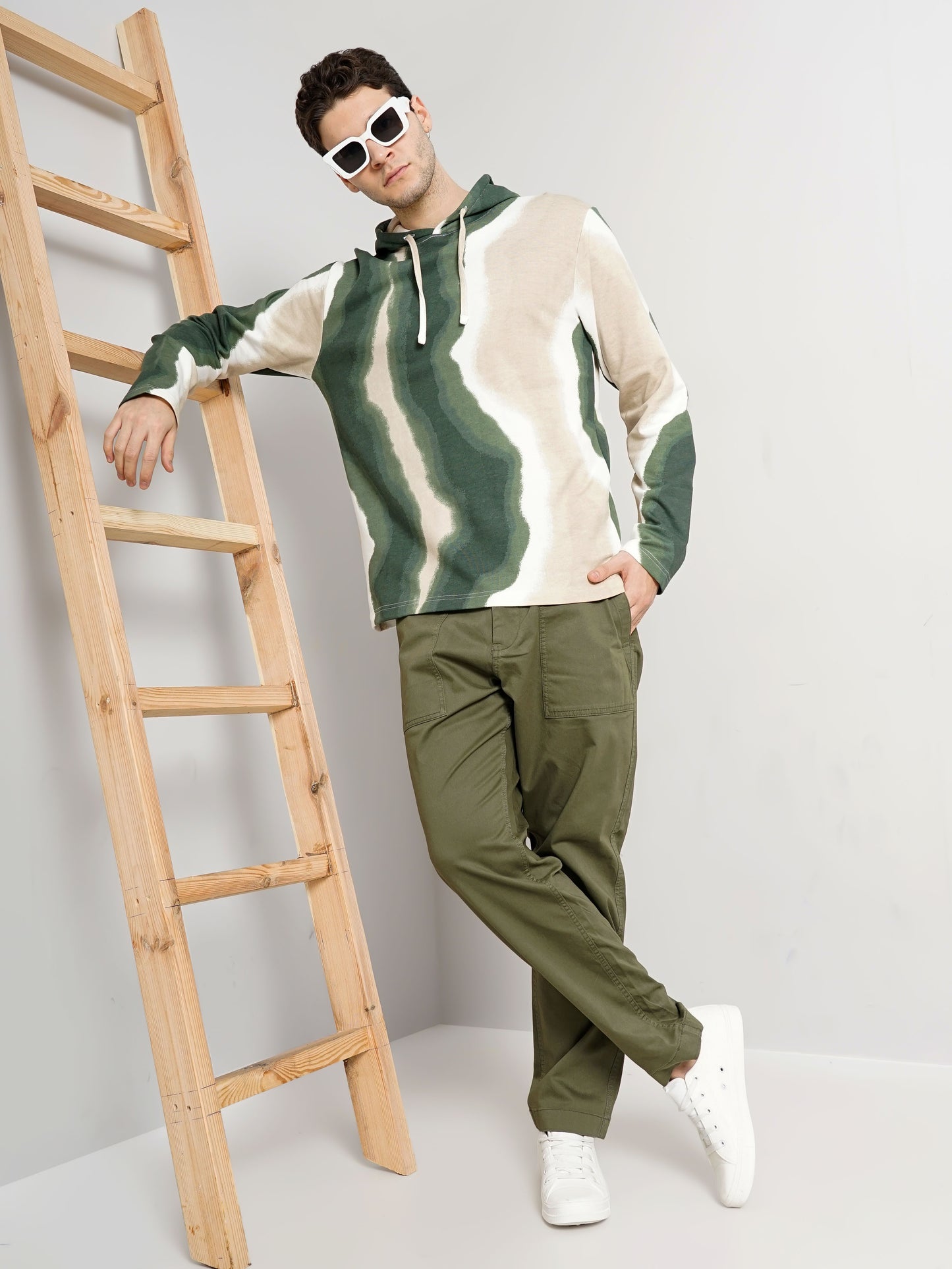 Olive Dyed Cotton Sweatshirt