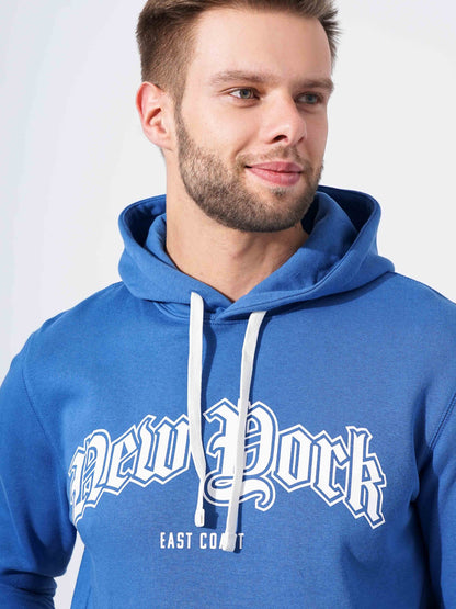 Celio* Men Blue Printed Regular Fit Cotton Sweatshirts