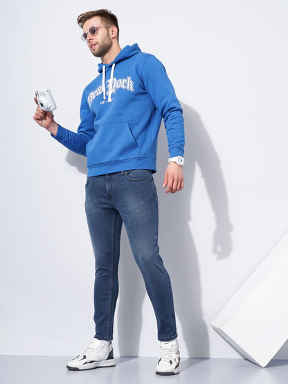 Celio* Men Blue Printed Regular Fit Cotton Sweatshirts
