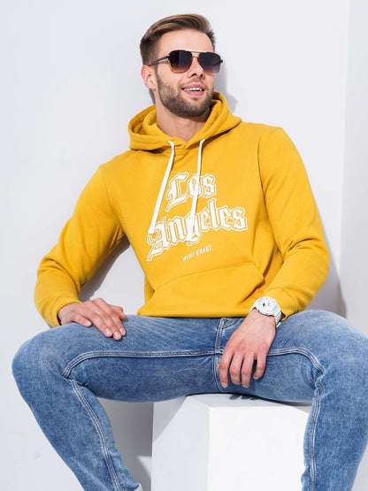 Celio* Men Yellow Printed Regular Fit Cotton Sweatshirts
