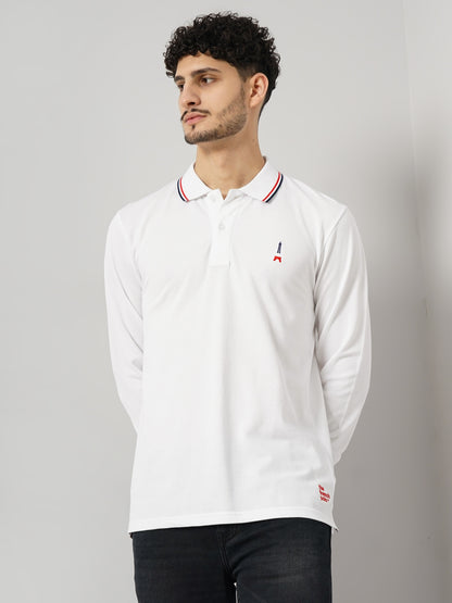 Celio Men White Solid Regular Fit Cotton T-Shirts