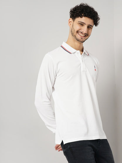 Celio Men White Solid Regular Fit Cotton T-Shirts