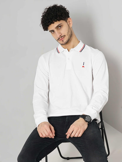 Celio Men White Solid Regular Fit Cotton T-Shirts