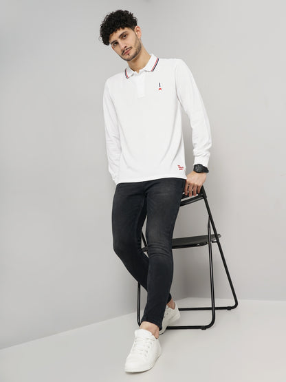 Celio Men White Solid Regular Fit Cotton T-Shirts