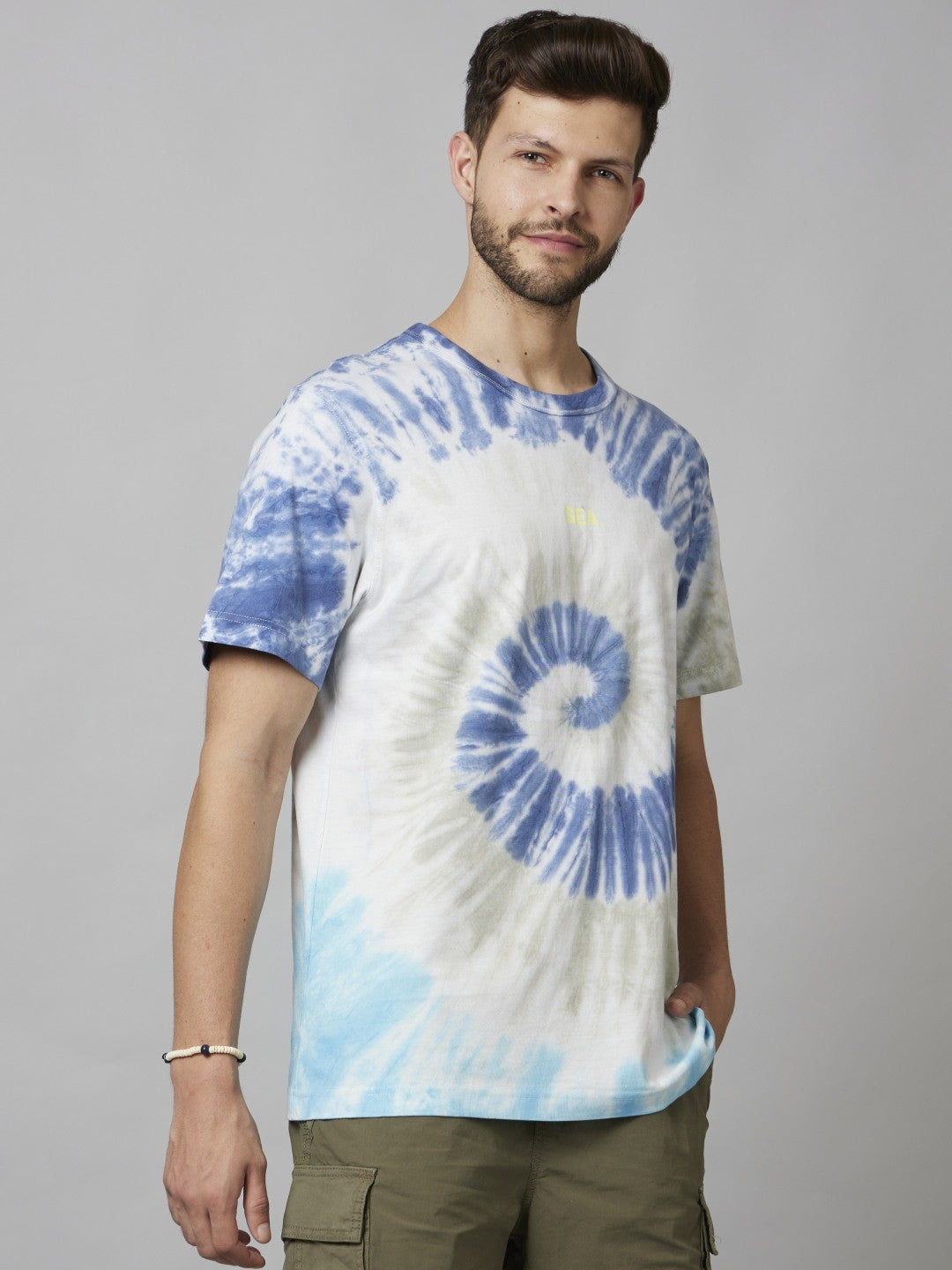 Celio Men Multi Dyed Boxy Fit Cotton T-Shirts