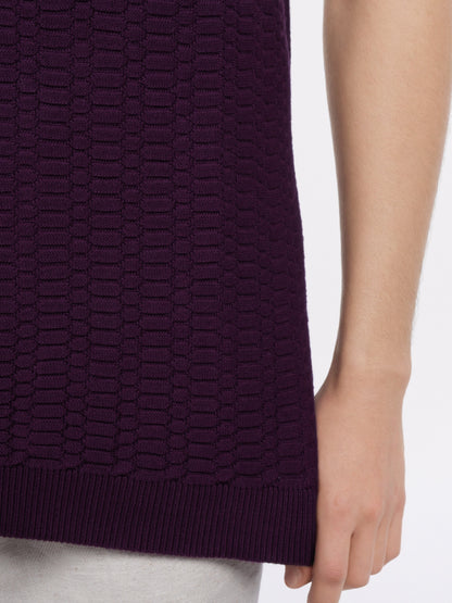 Celio* Men Purple Solid Regular Fit Cotton T-Shirt