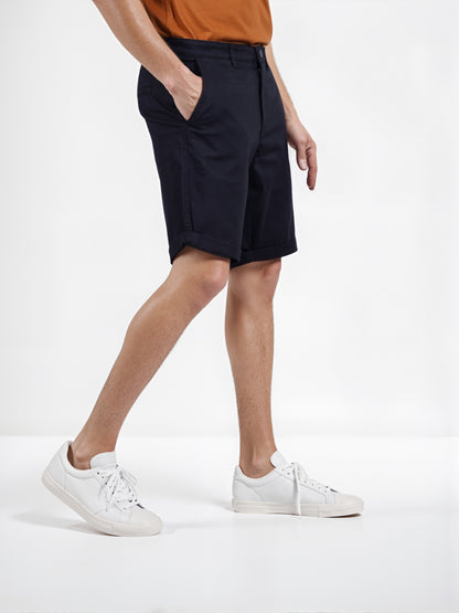 Celio* Cotton Regular Fit Black Bermuda