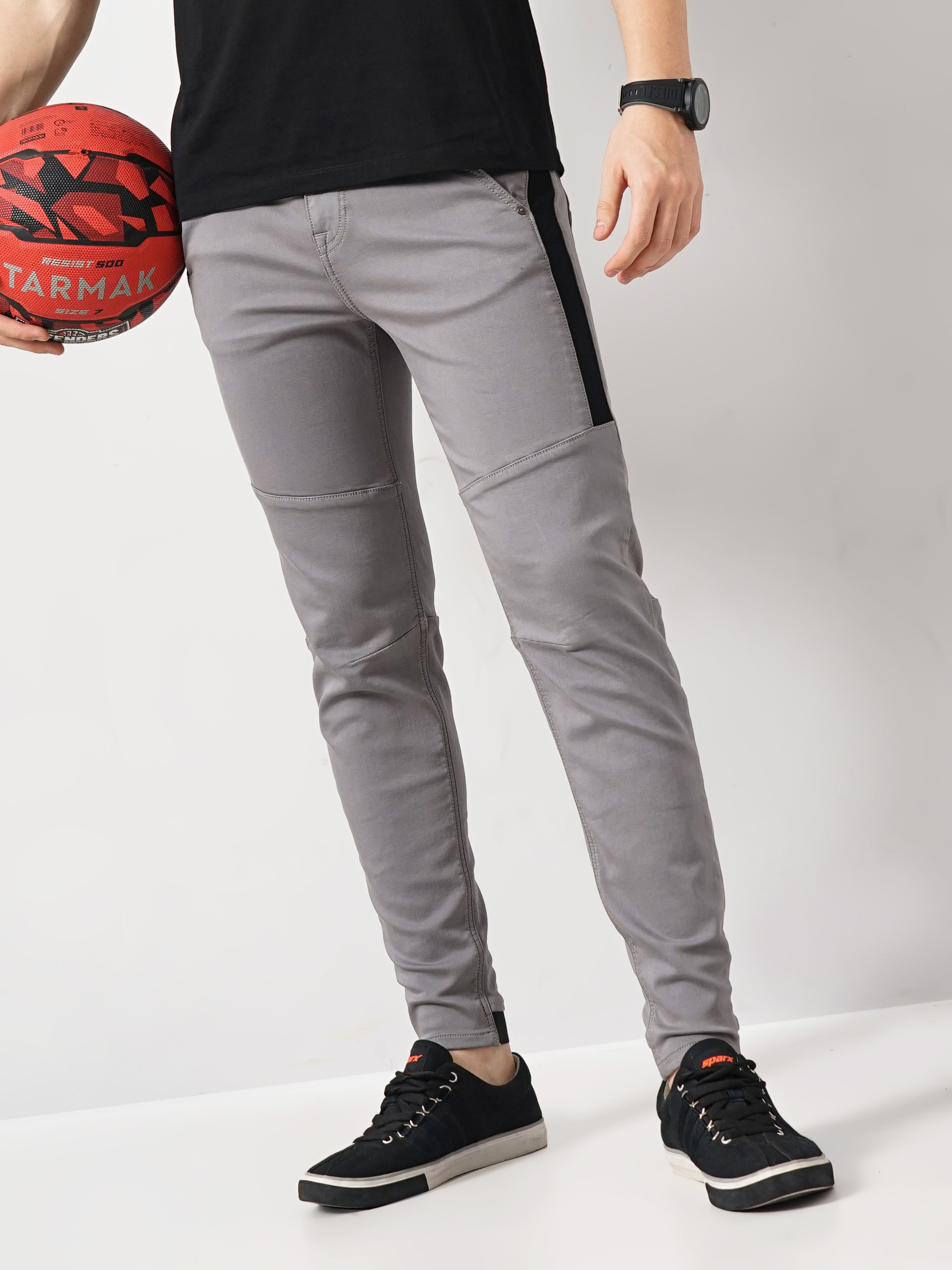 Celio Men Grey Solid Skinny Fit Cotton Jeans