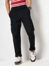 Celio* Cotton Regular Fit Black Trouser