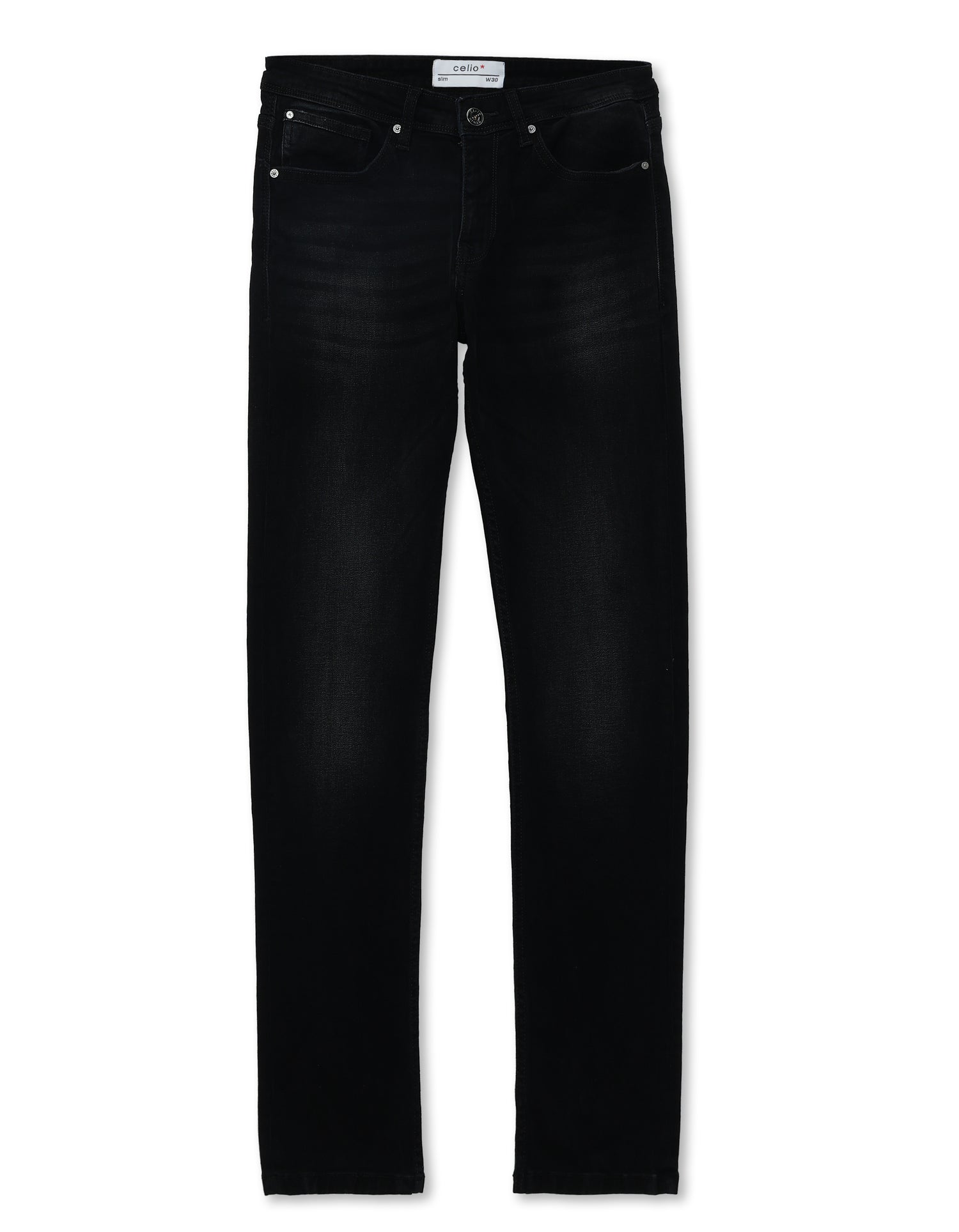 Slim Fit Stretch Cotton Jeans - Black