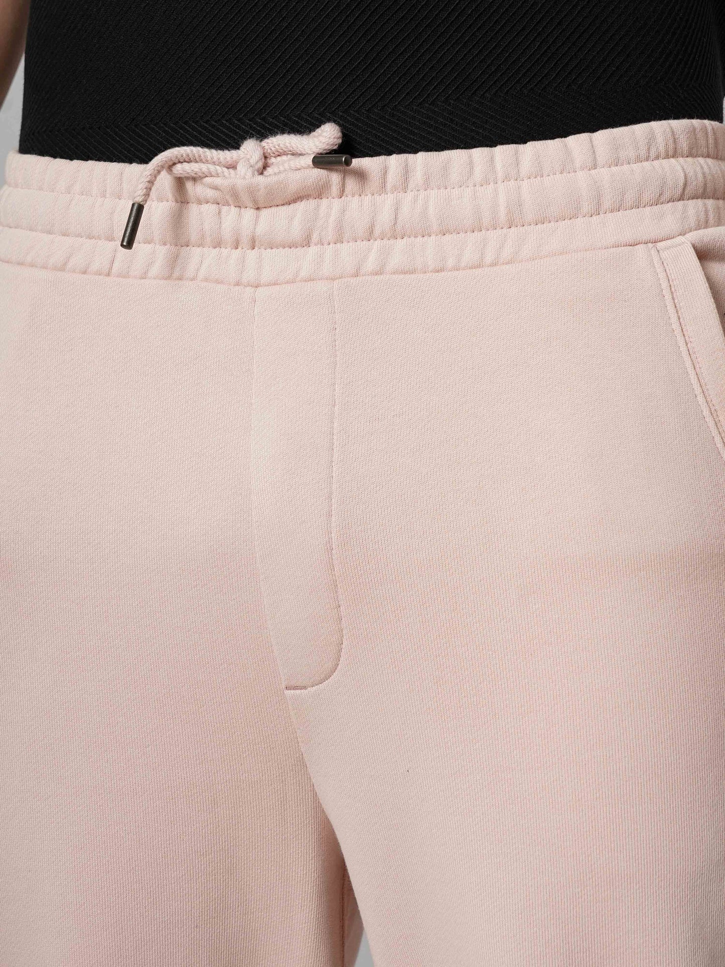 Celio* Men Pink Solid Jogger Fit Cotton Trousers