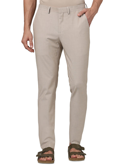 Beige Slim Fit Trousers