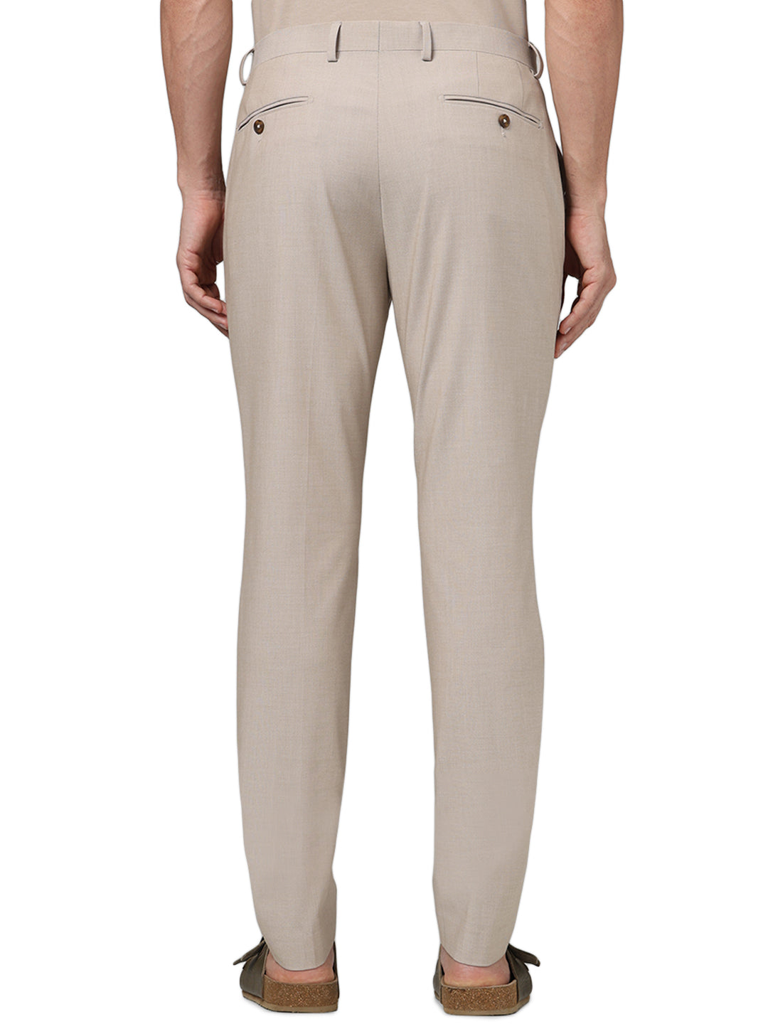 Beige Slim Fit Trousers