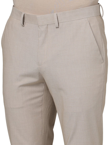 Beige Slim Fit Trousers