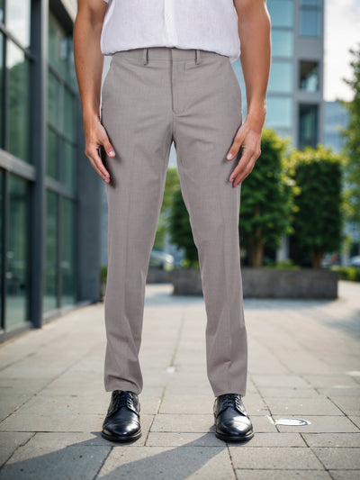 Celio* Poly-Blend Regular Fit Beige Trousers