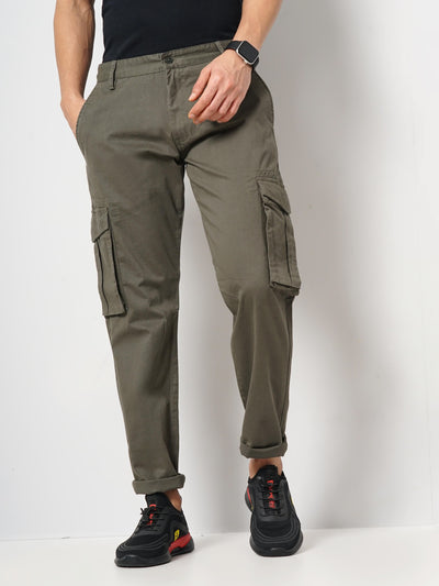 Celio* Cotton Jogger Fit Olive Trouser