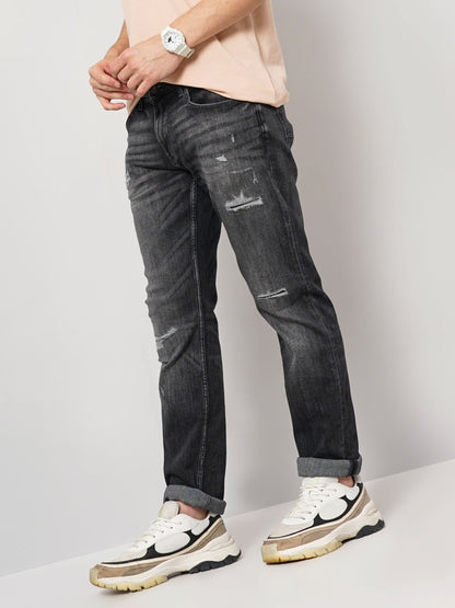 Celio* Men Grey Solid Slim Fit Cotton Jeans