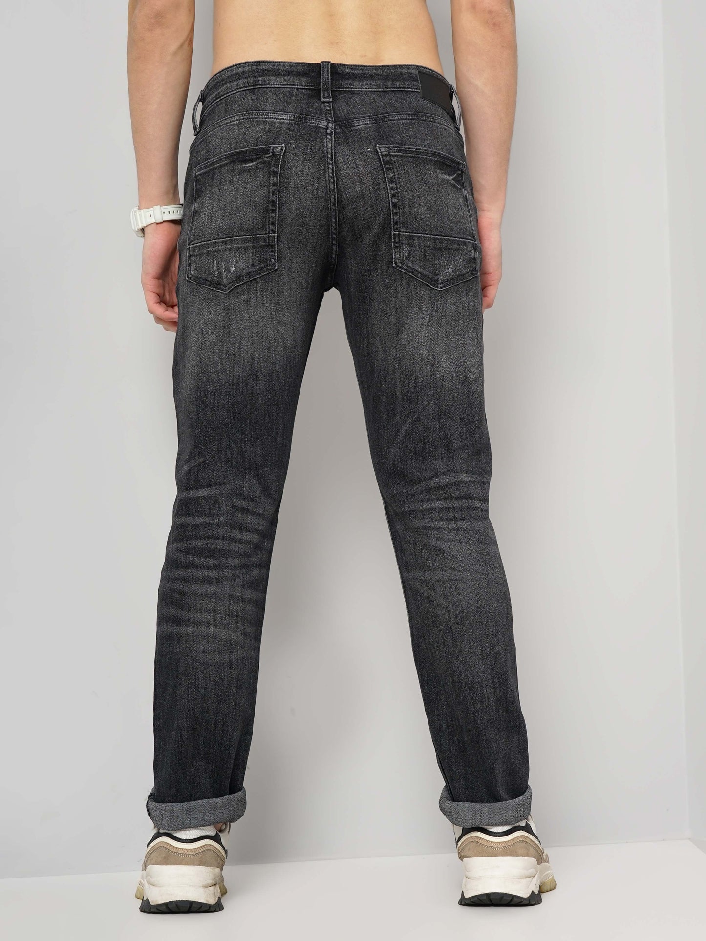 Celio* Men Grey Solid Slim Fit Cotton Jeans